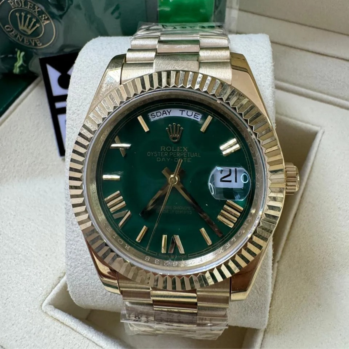 Rolex Day-Date 40 – Green Dial with Roman Numerals