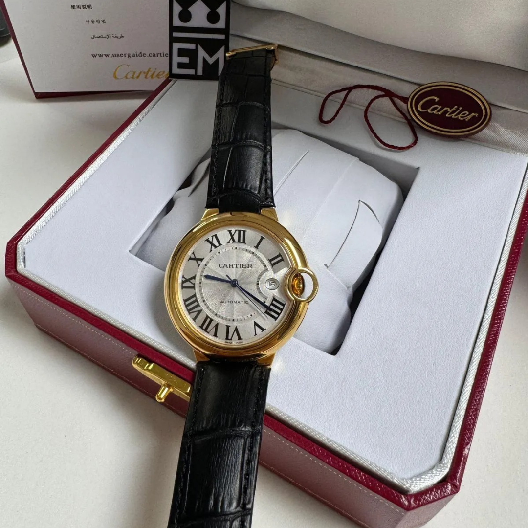 Cartier Ballon Bleu Gold Automatic – Leather Strap Black