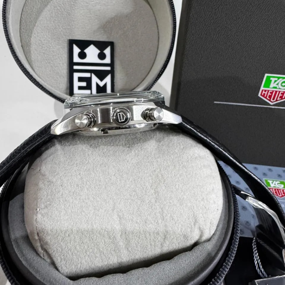 TAG Heuer Carrera Chronograph – Black/Silver – Leather Strap