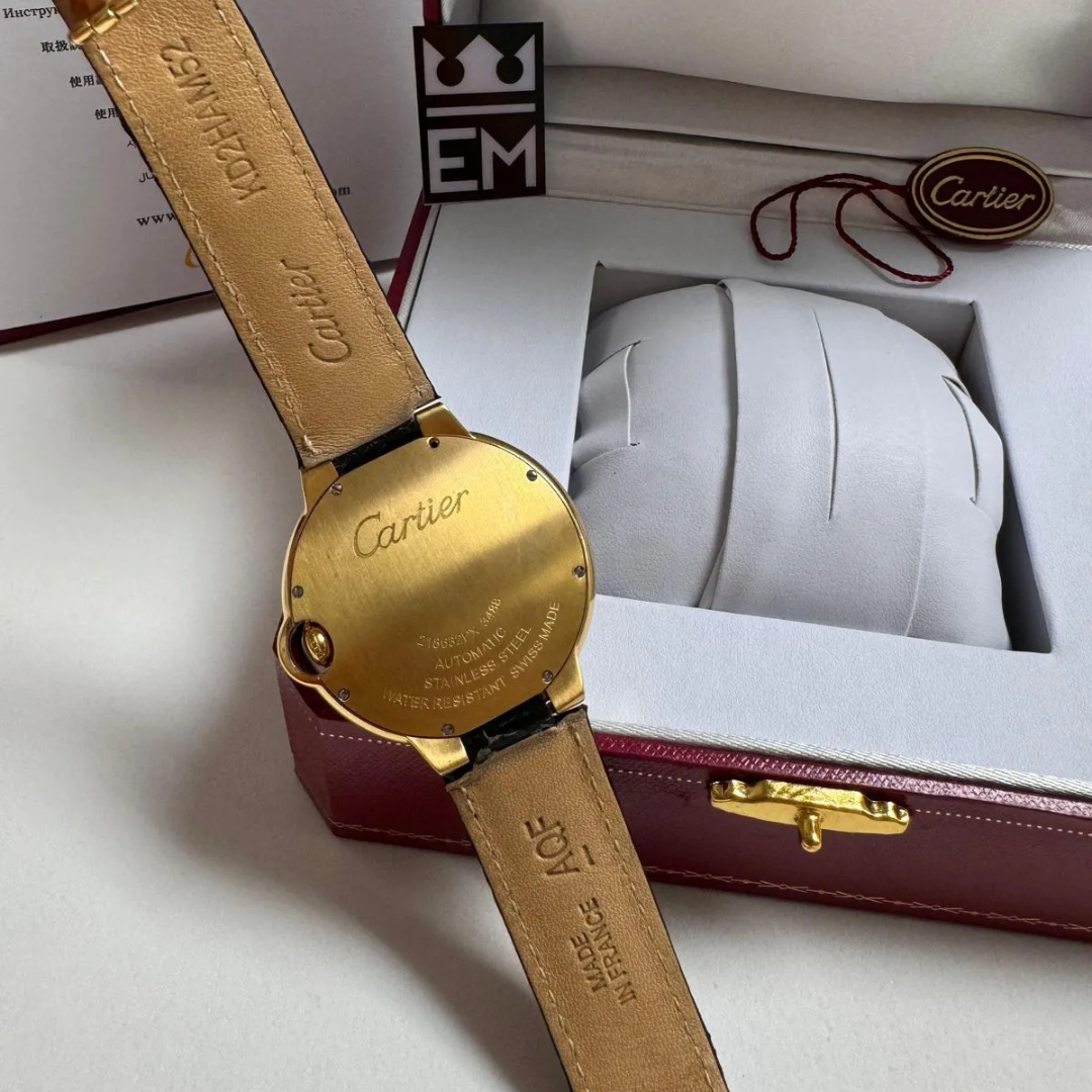 Cartier Ballon Bleu Gold Automatic – Leather Strap Black