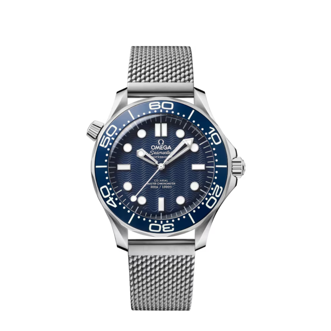 Omega Seamaster “Diver 300M” – Blue/Mesh Bracelet