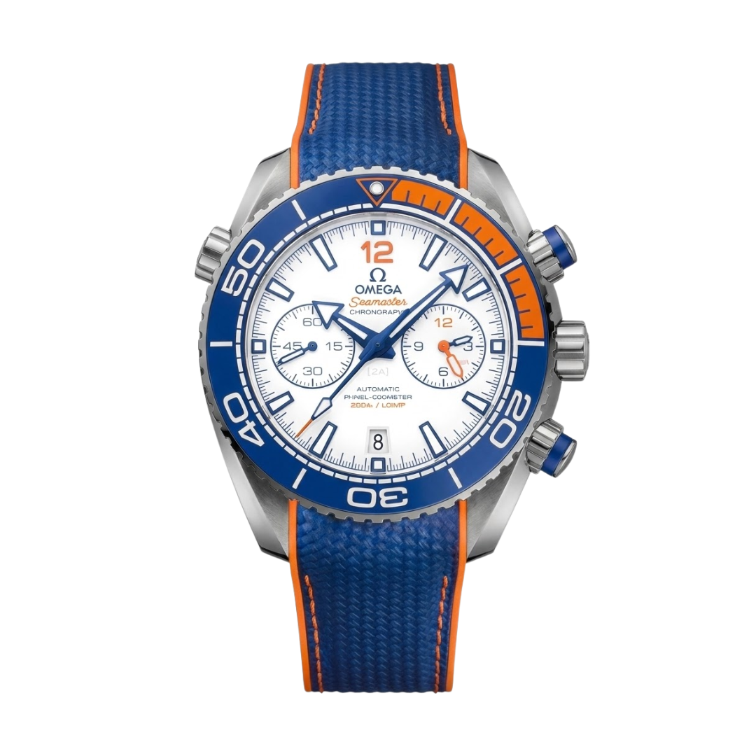 Omega Seamaster Planet Ocean “Co-Axial Chronometer” – Blue/Orange | White Dial